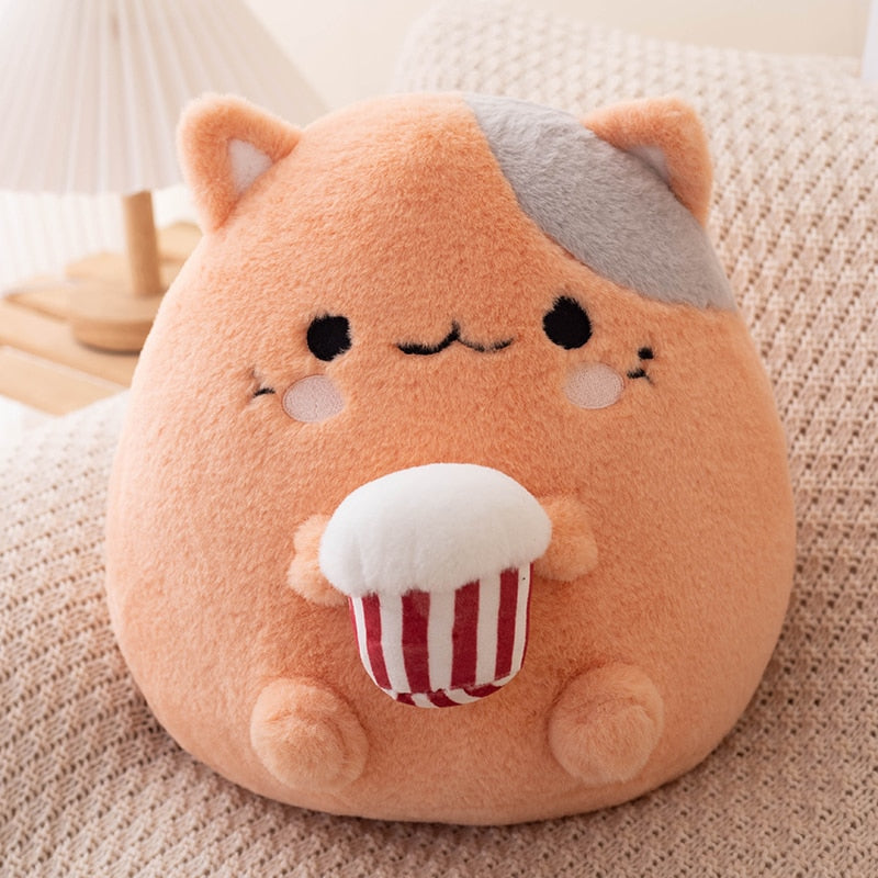 Popcorn Cat & Strawberry Cow Plush
