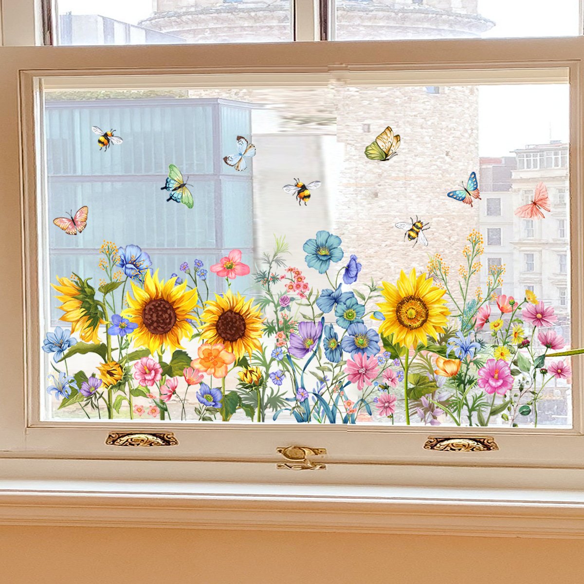 💐49% off this week 💐colorful floral bouquet window sticker🖼️
