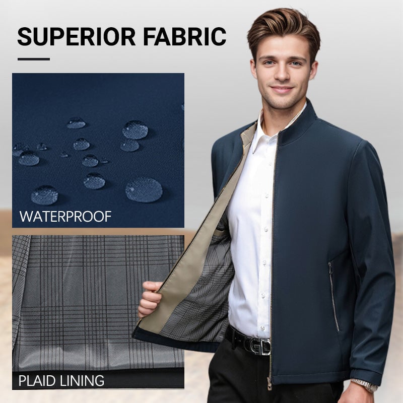 ✨Men's Standing Collar Zipper Casual Jacket