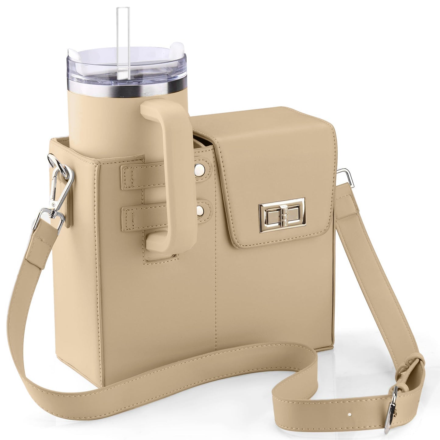 Crossbody Bag with Sports Water Bottle Holder For Women
