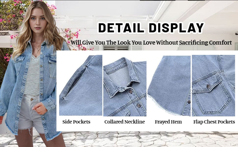 💕Women's Raw Edge Ripped Denim Jacket