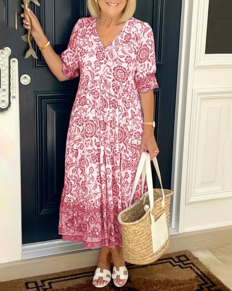 V-neck Bohemian Dress