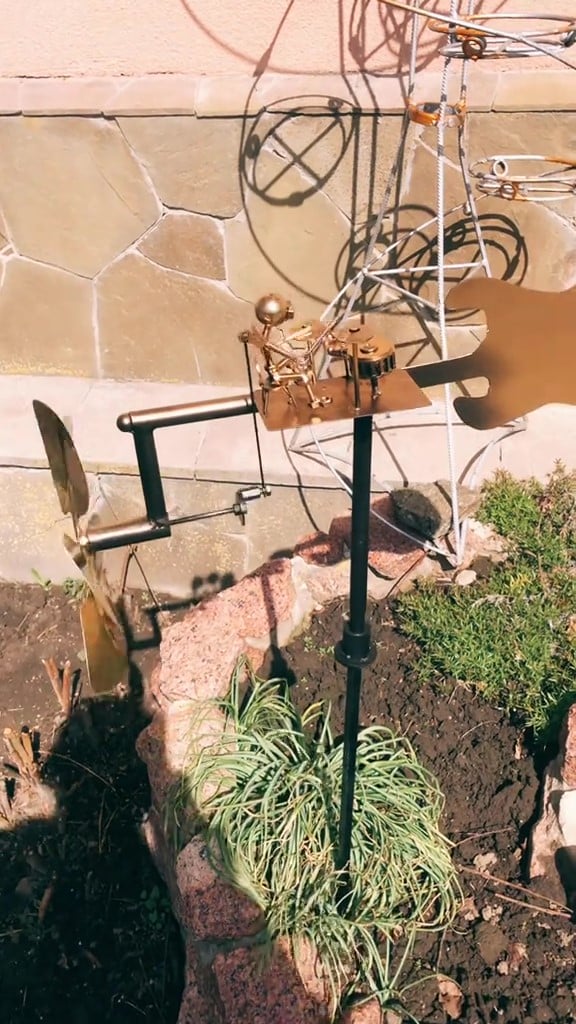 🥁Handmade Metal Drummer Windmill