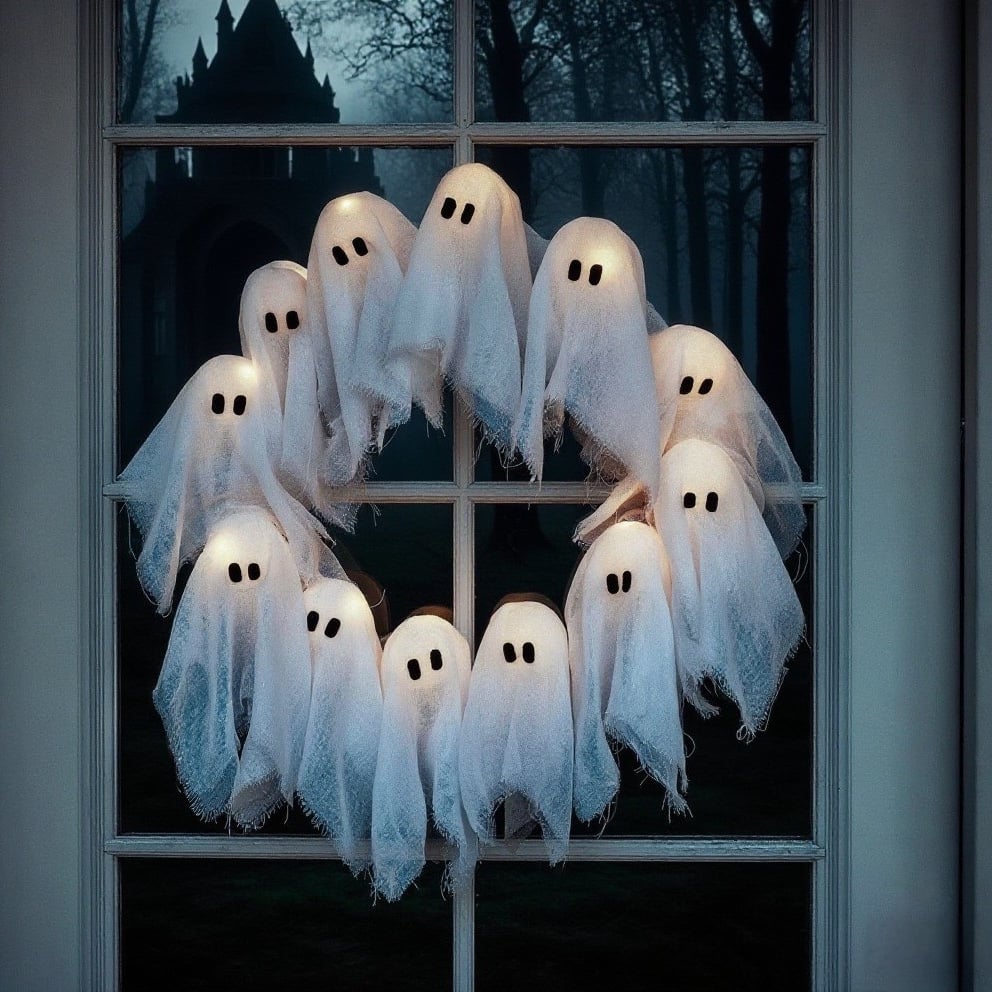🏆Flash Sale⚡50K+ SOLD! Almost Gone💥Lit Ghosts Wreath