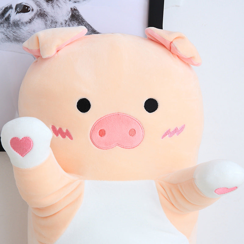 Cuddly Pink Pig Long Plush Pillow