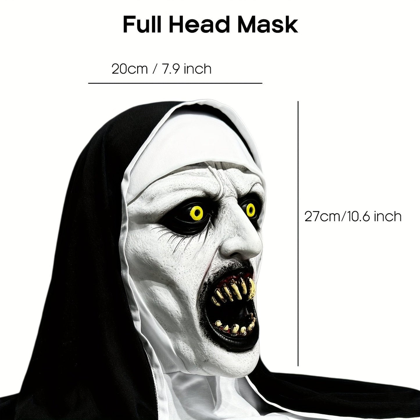 ✨Horror Latex Nun Mask😈