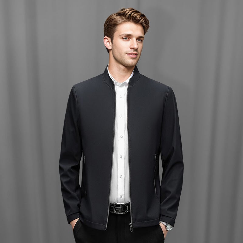 ✨Men's Standing Collar Zipper Casual Jacket