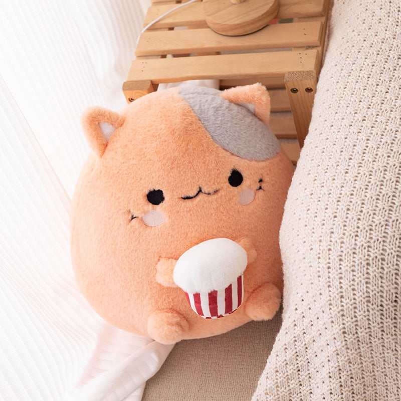 Popcorn Cat & Strawberry Cow Plush