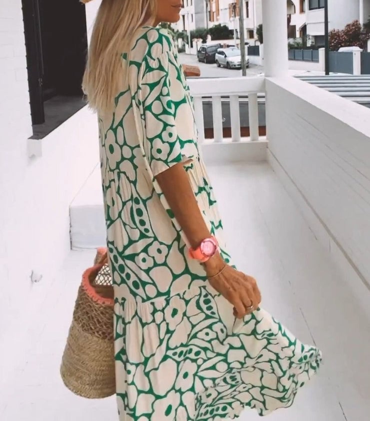 🎁New Short-sleeved Printed Dress