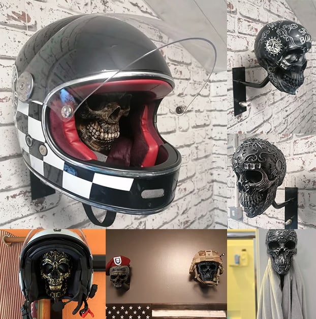 🏴☠️Motorcycle helmet and jacket skull holder🎁
