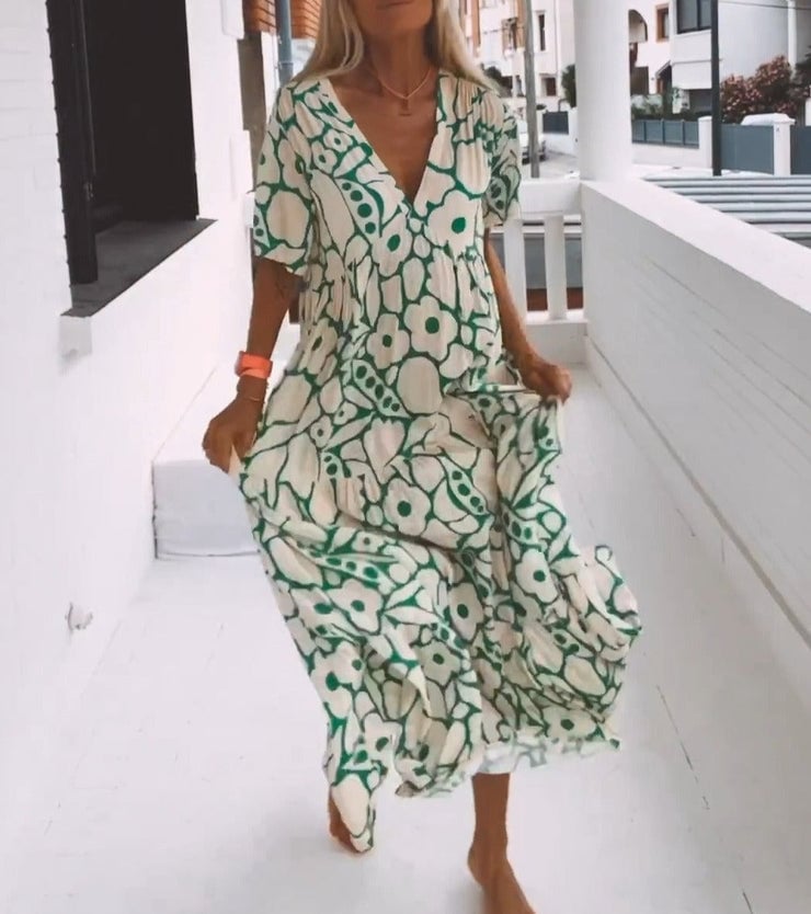 🎁New Short-sleeved Printed Dress