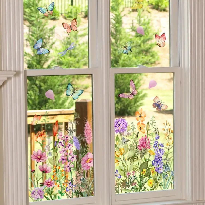 💐49% off this week 💐colorful floral bouquet window sticker🖼️