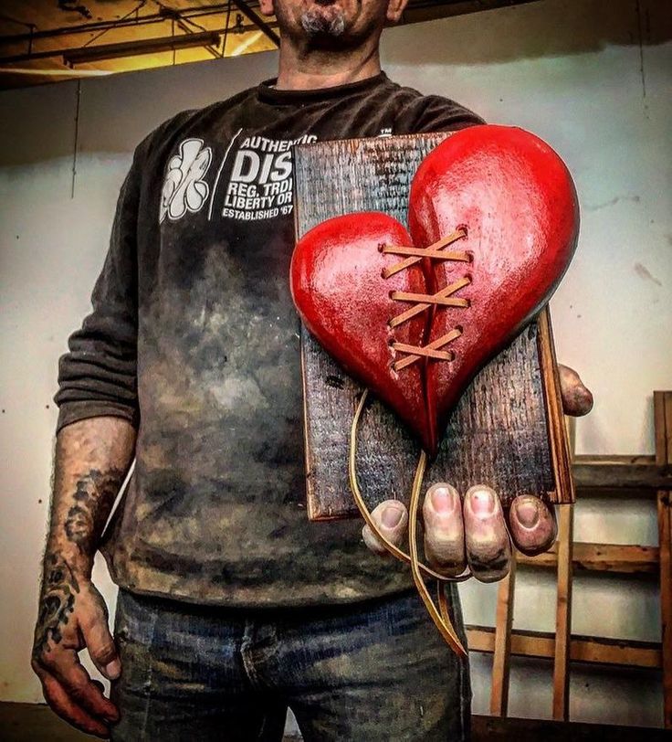 ❤️🔥Wood Heart on Steel Pedestal Art Piece | Handmade