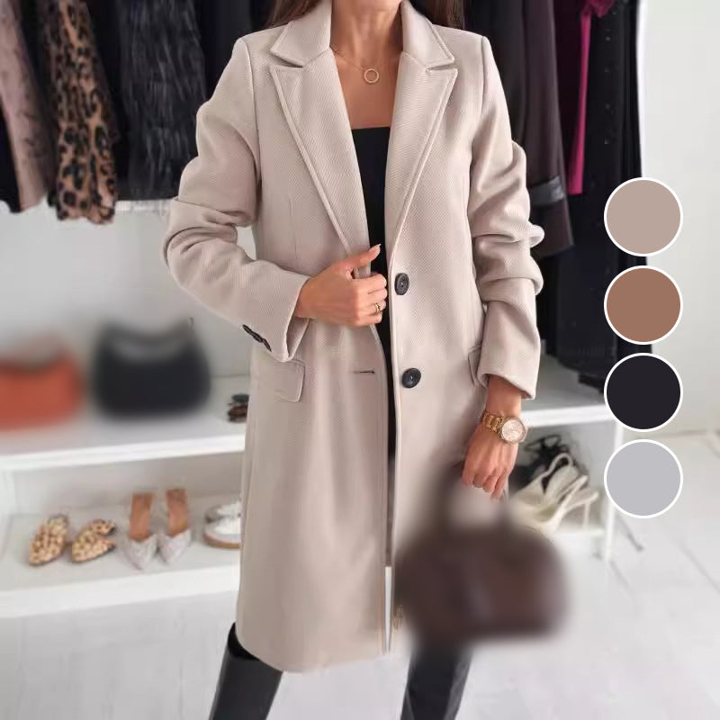 đ·New for autumn 50% OFFâšWomenâs Elegant Tailored Long Coat