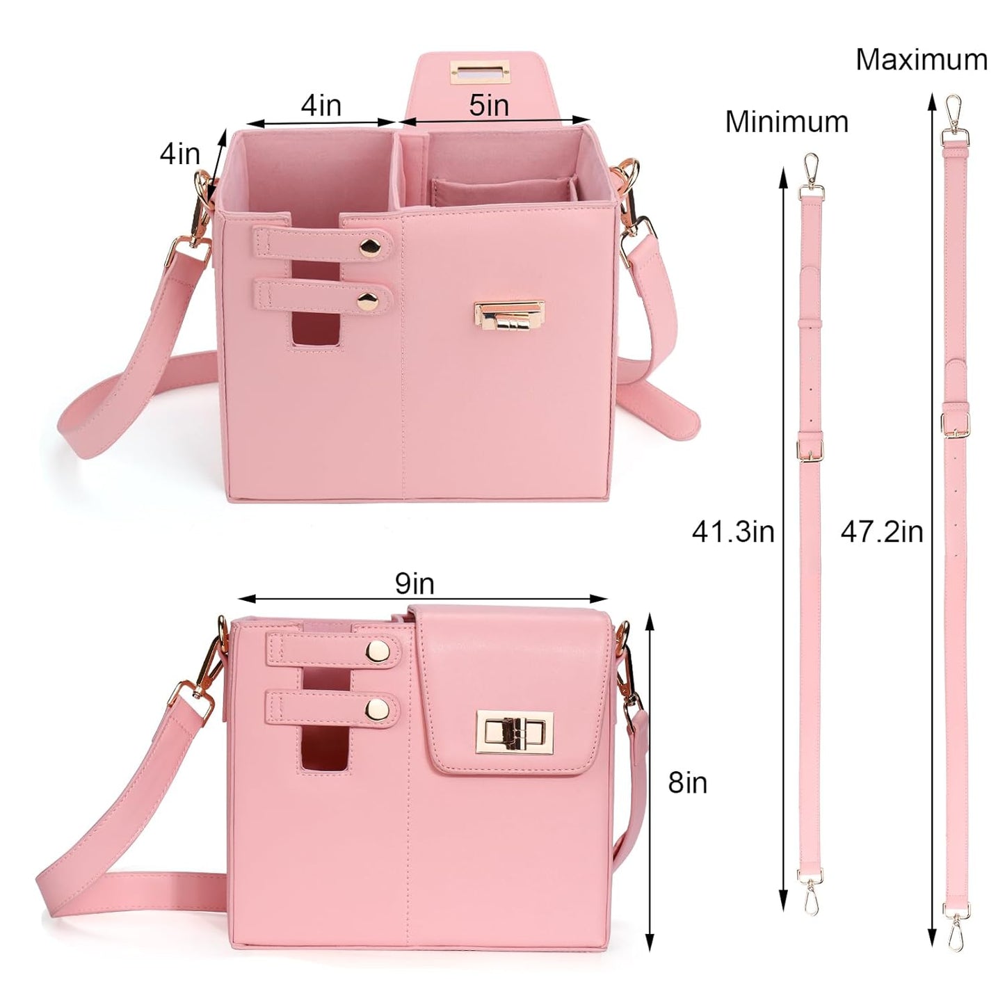 Crossbody Bag with Sports Water Bottle Holder For Women