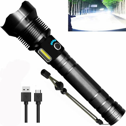 LED Rechargeable Tactical Laser Flashlight High Lumens