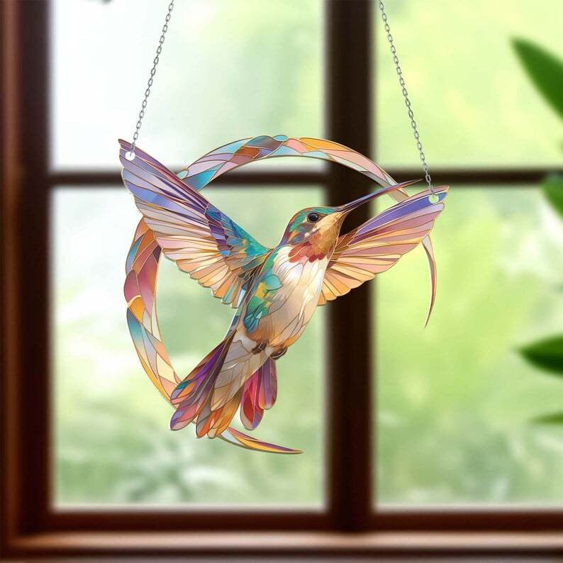 (💦SUMMER HOT SALE- 49% OFF💦)💖 Hummingbird Suncatcher Colorful Window Hanging 💥 Buy 2 Get 10% OFF