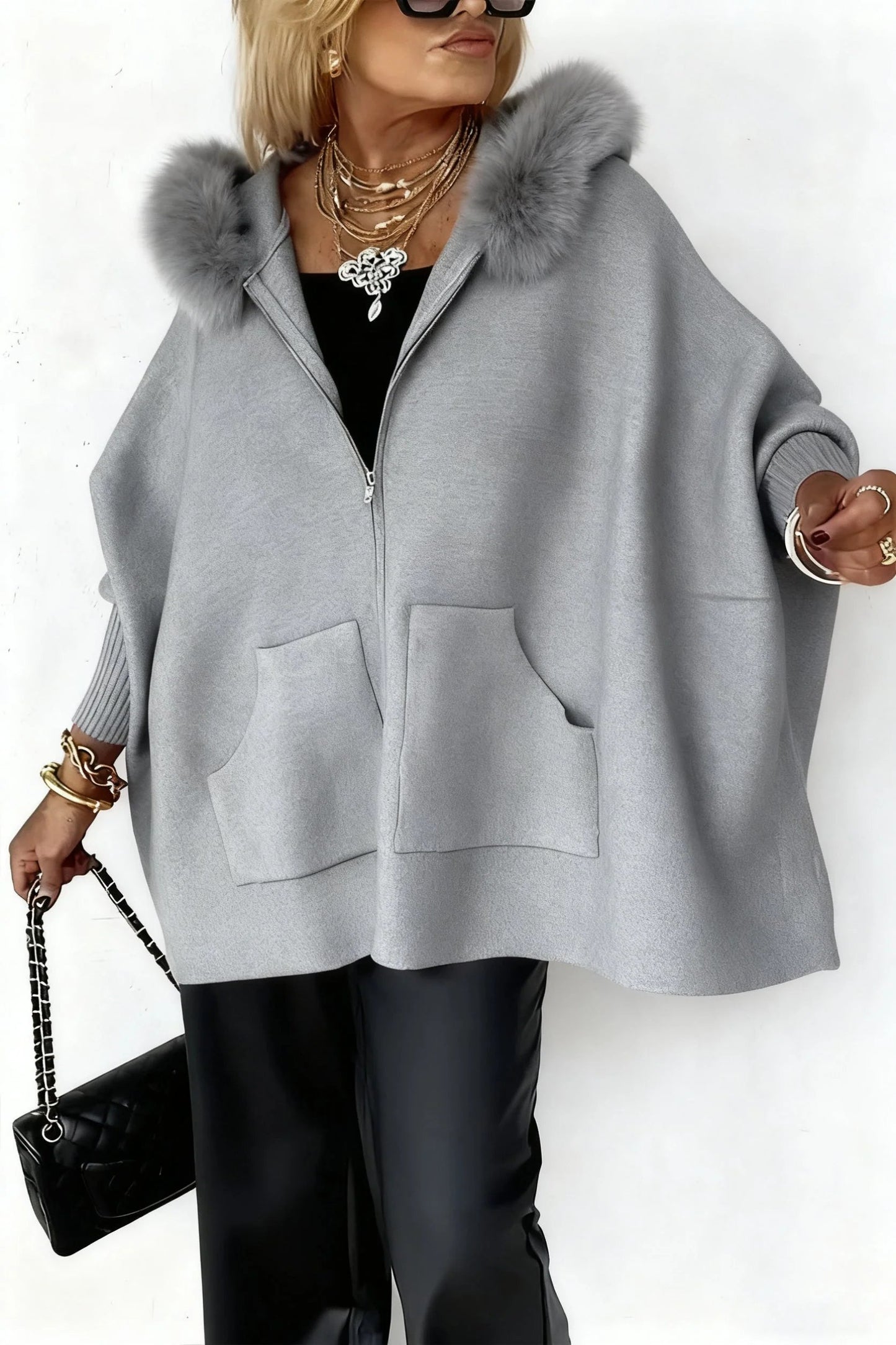 🧥Women Fur Collar Solid Color Casual Jacket