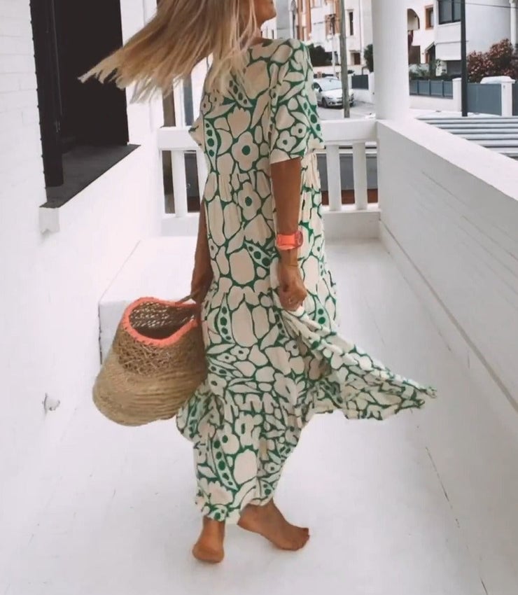 🎁New Short-sleeved Printed Dress