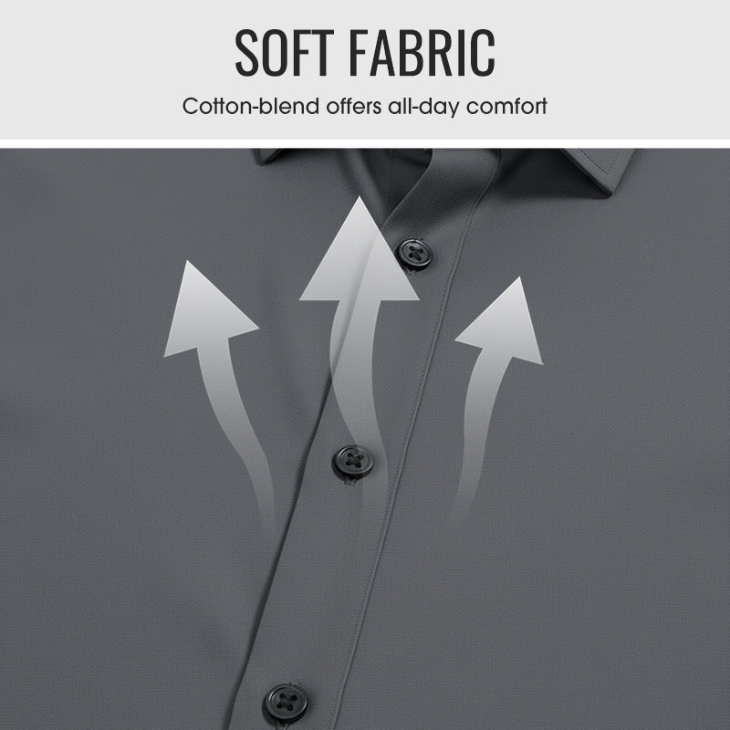 Men's Solid Color Lapel Long Sleeve Button-Down Shirts