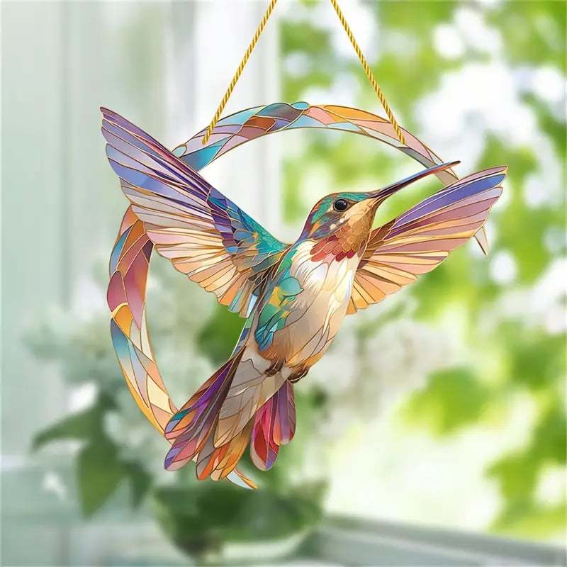 (💦SUMMER HOT SALE- 49% OFF💦)💖 Hummingbird Suncatcher Colorful Window Hanging 💥 Buy 2 Get 10% OFF