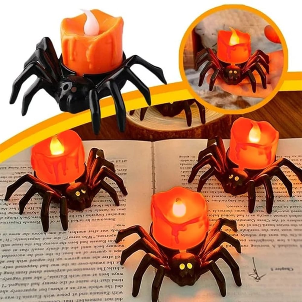 ⚡Halloween LED Pumpkin Lamp with Creepy Spider