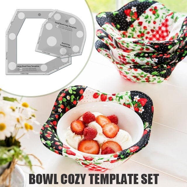 Bowl Cozy Template Cutting Ruler Set - 2PCS (With Instructions)