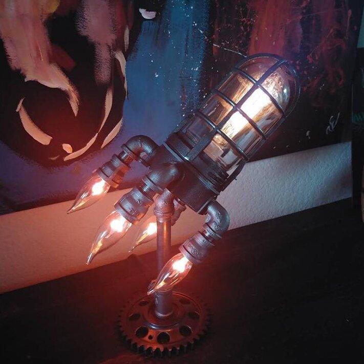 50% OFF | Rockelite Vintage Rocket Ship Lamp