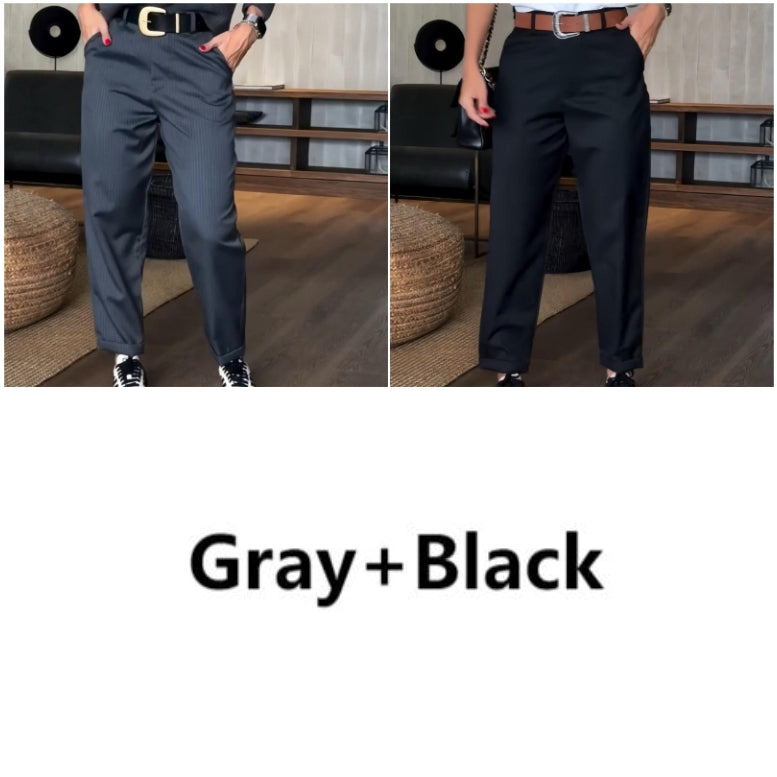 🔥Women's High Waist Casual Straight Blazer Pants🍃