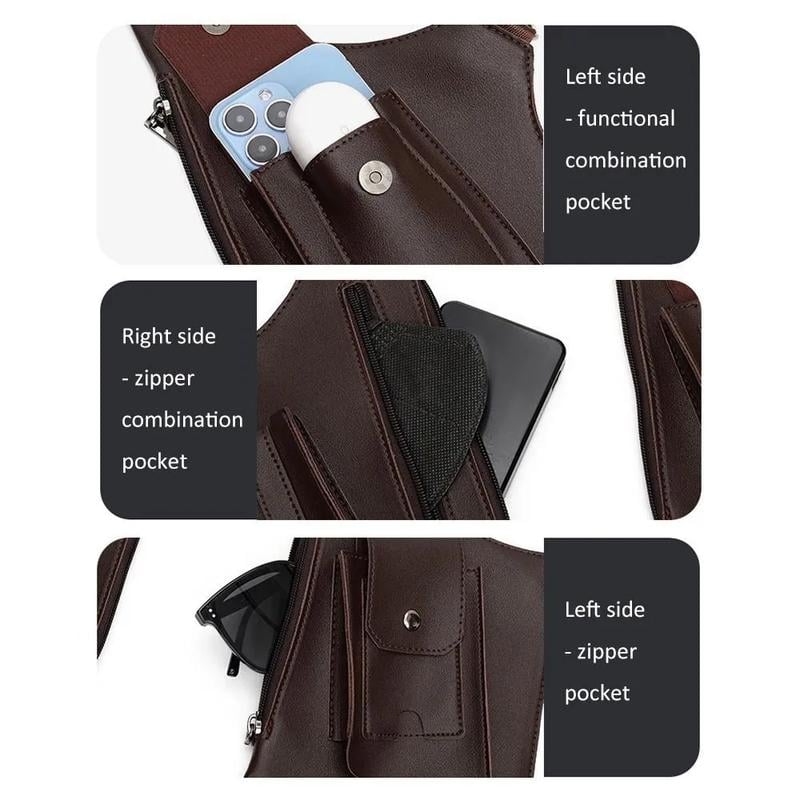 Premium Leather Adjustable Underarm Shoulder Bag for Men & Women