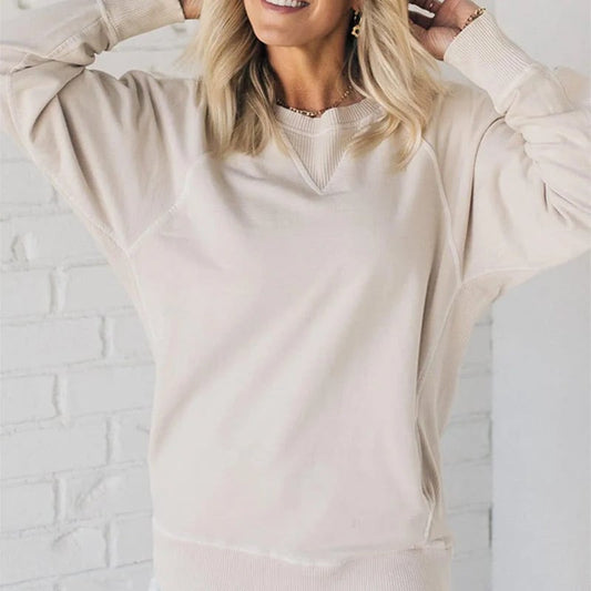 👚Women's Pocketed Pullover with Ribbed Pattern