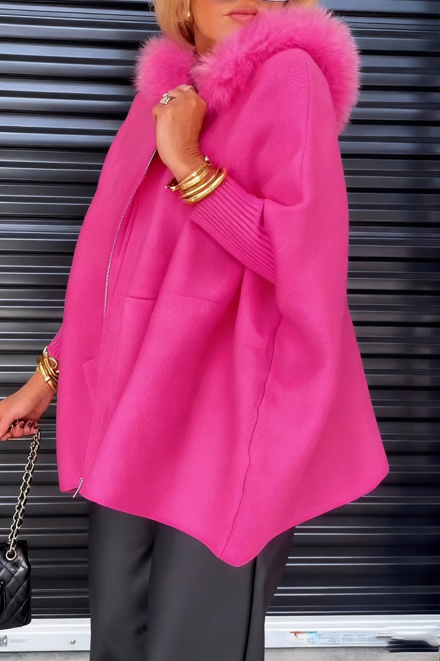 🧥Women Fur Collar Solid Color Casual Jacket