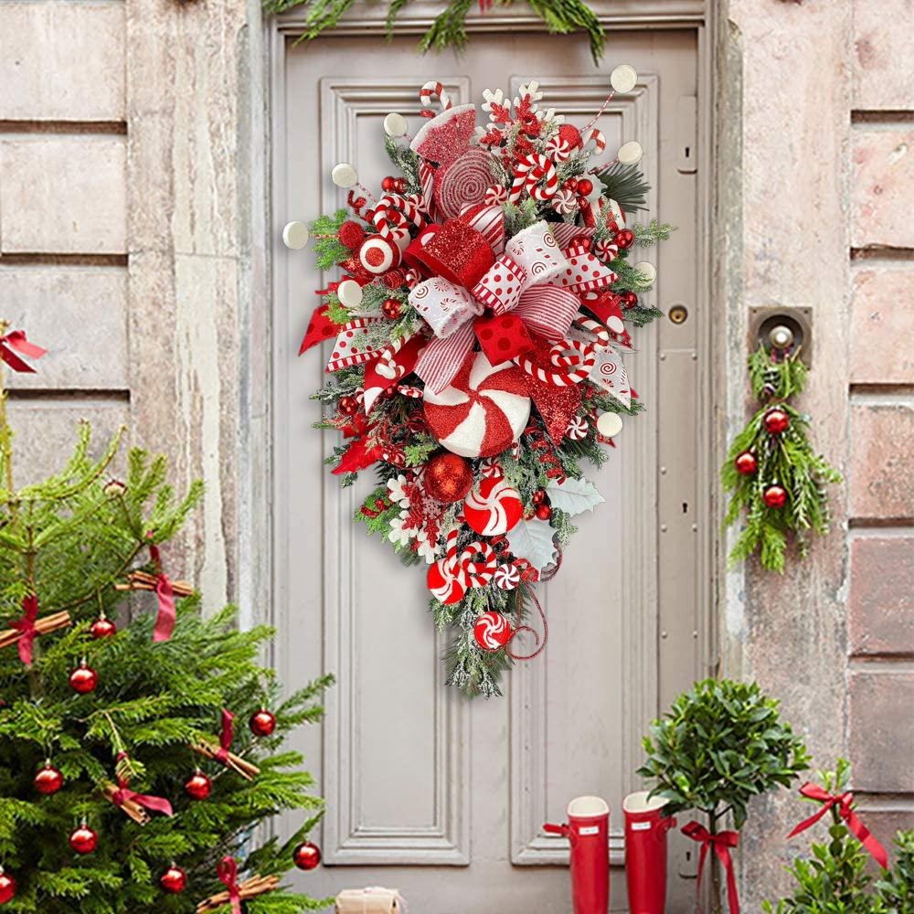 SALE 49% OFF-Candy Cane Christmas Wreath