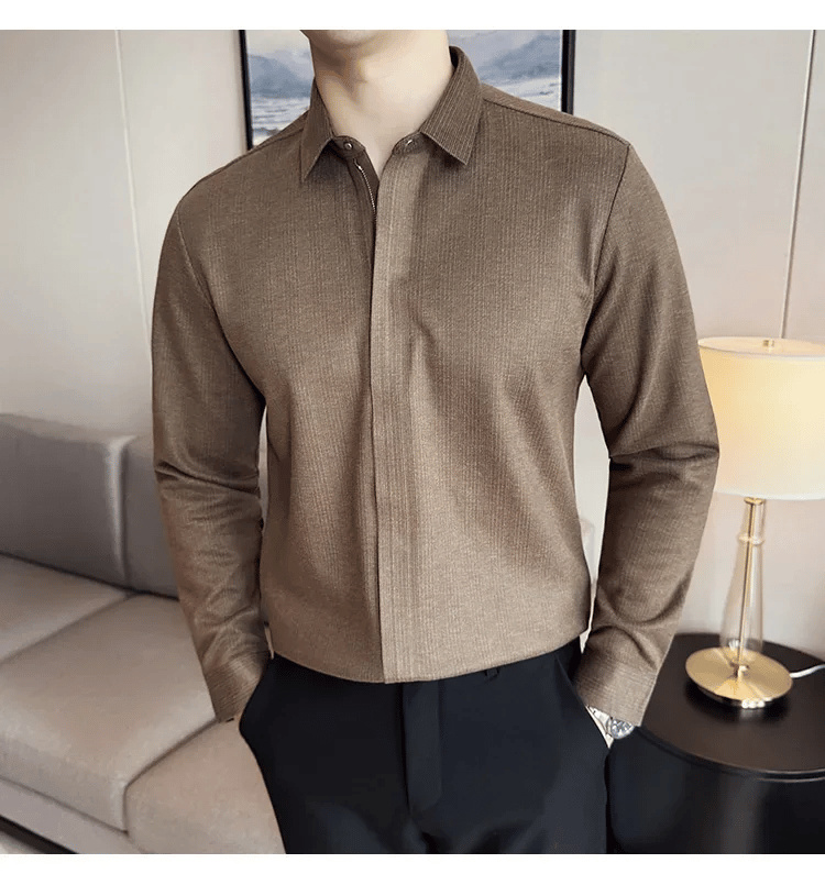 🛒Almost sold out!🔥NEW Men's casual zipper long sleeve shirt(FREE SHIPPING)