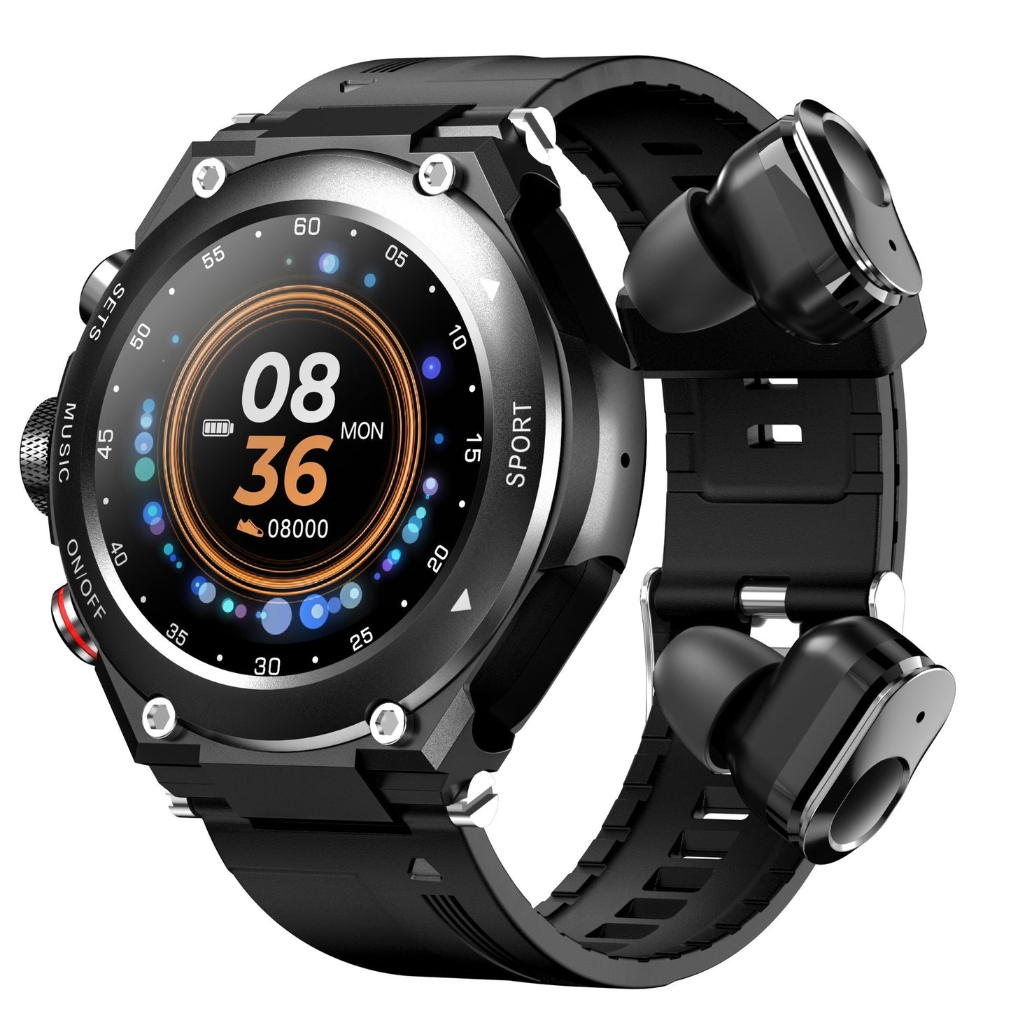 Smartwatch with Wireless Earphones(Works with iPhone & Android)