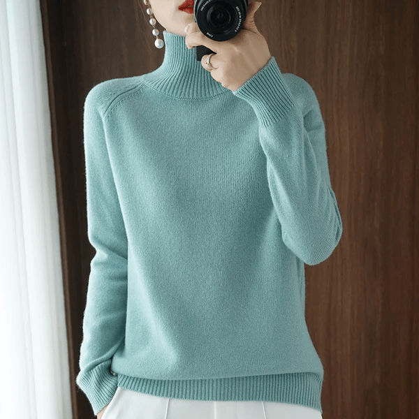 ✨This month's best-selling products💥Women;S Solid Turtleneck Cashmere Knit Sweater