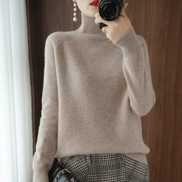 ✨This month's best-selling products💥Women;S Solid Turtleneck Cashmere Knit Sweater