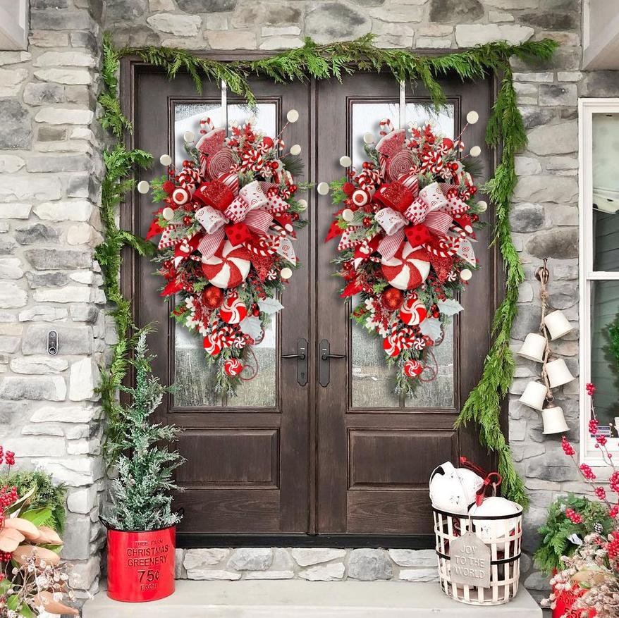 SALE 49% OFF-Candy Cane Christmas Wreath