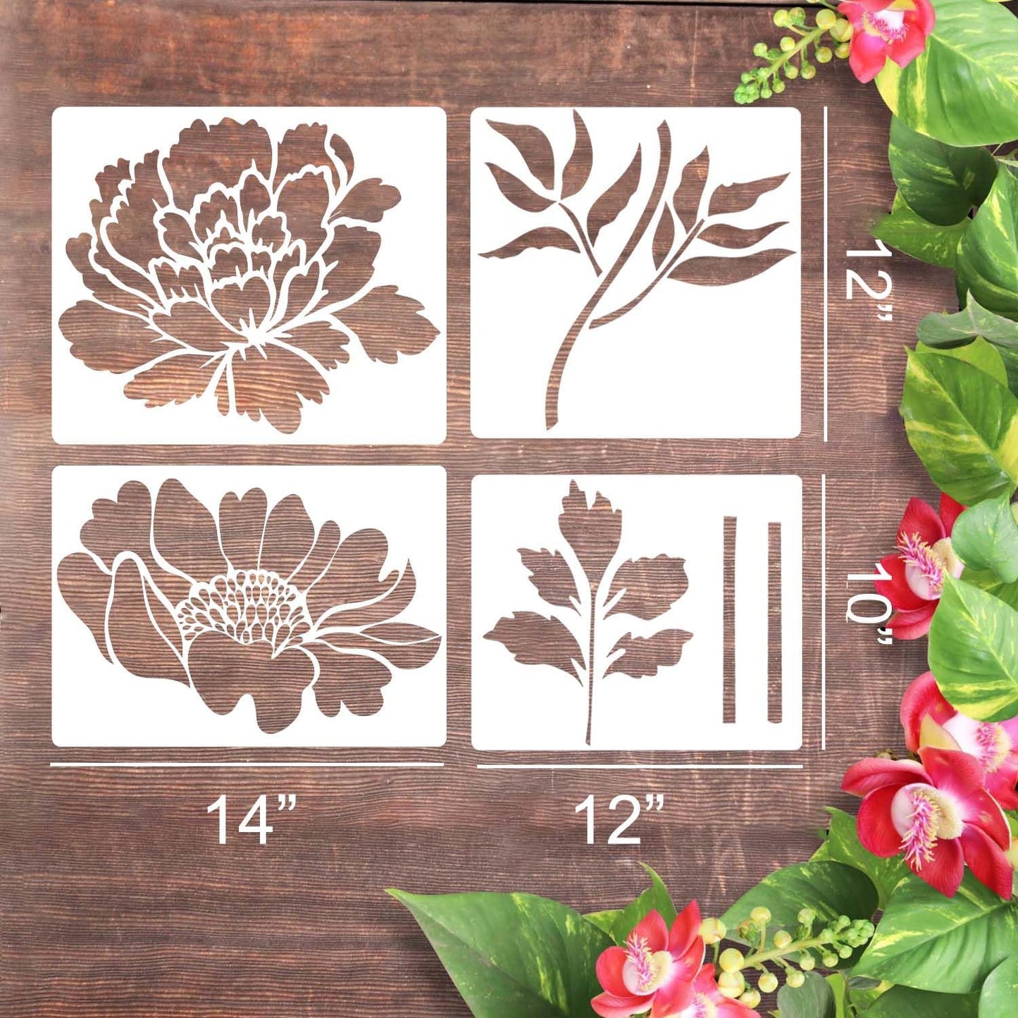 Garden Fence Large Flower Stencils - DIY Decoration