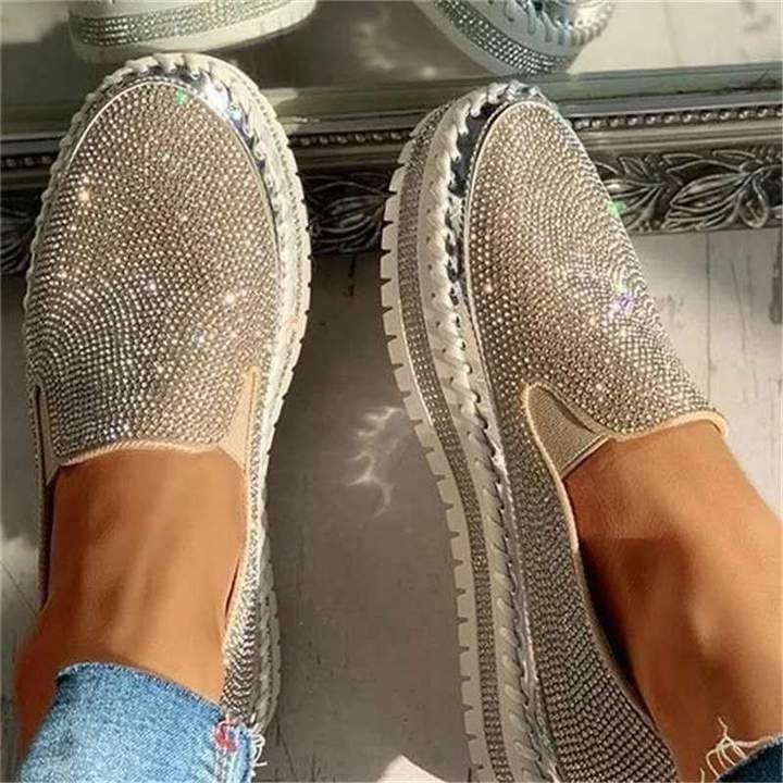 Women Rhinestone Platform Breathable Orthopedic Bunion Corrector Slip-on Shoes