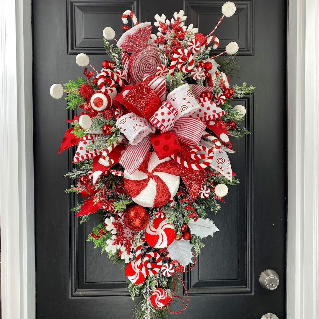 SALE 49% OFF-Candy Cane Christmas Wreath