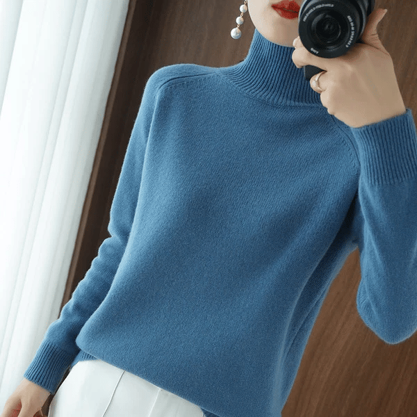 ✨This month's best-selling products💥Women;S Solid Turtleneck Cashmere Knit Sweater