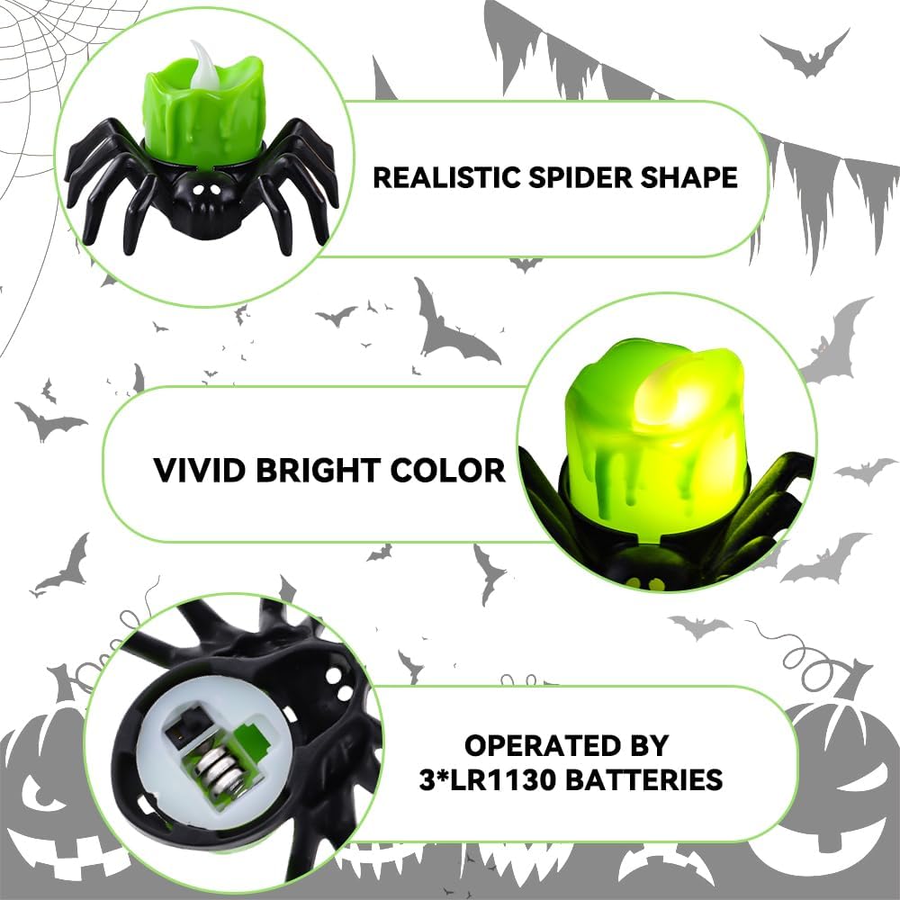 ⚡Halloween LED Pumpkin Lamp with Creepy Spider