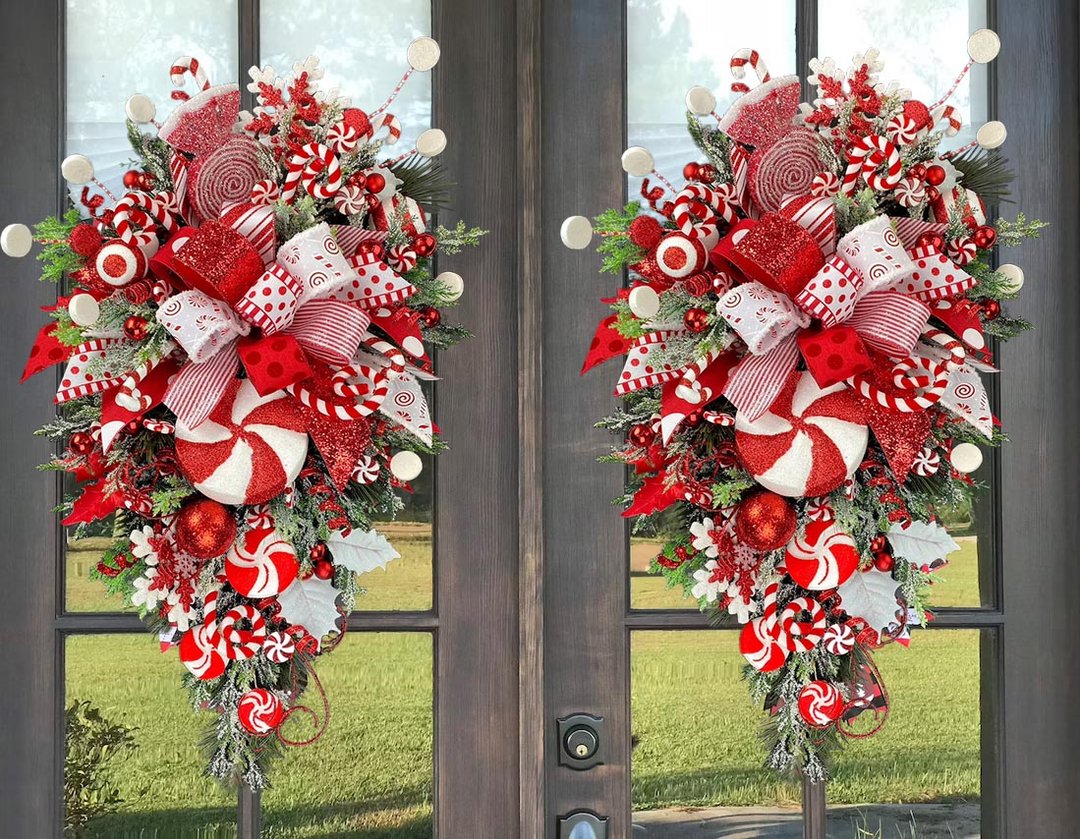 SALE 49% OFF-Candy Cane Christmas Wreath