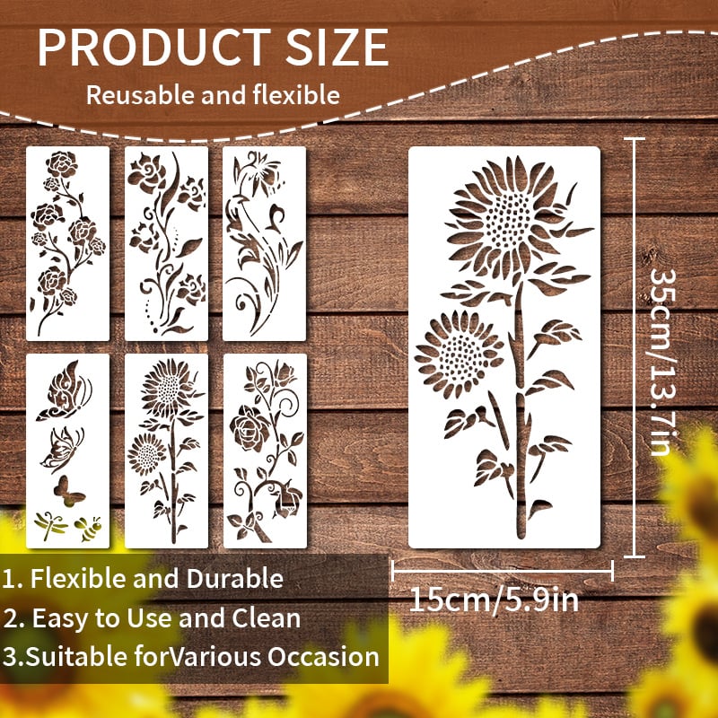 Garden Fence Large Flower Stencils - DIY Decoration