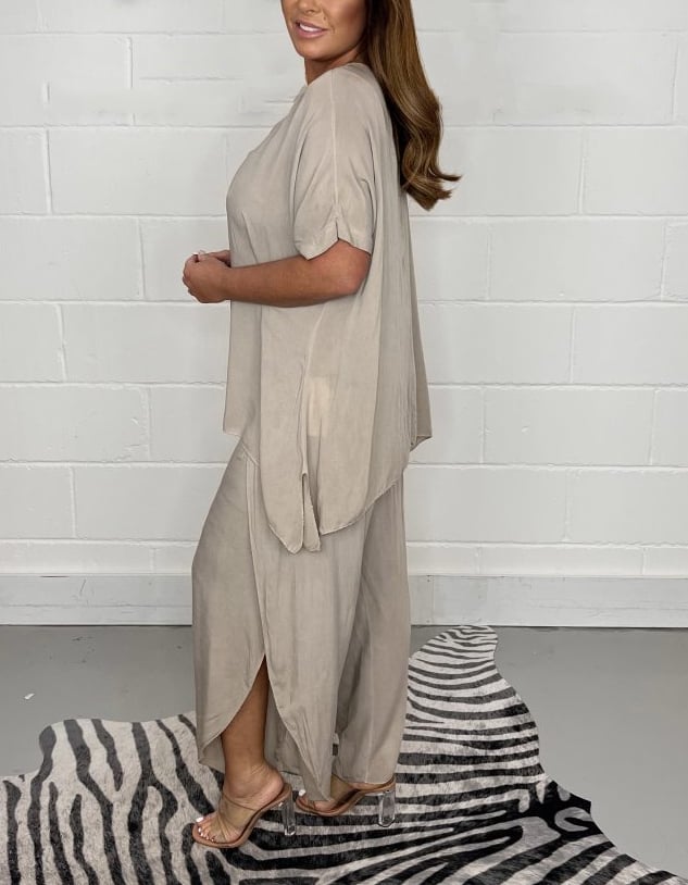 Floaty 2 Piece Sleeved Trouser Set(Buy two and get free shipping)
