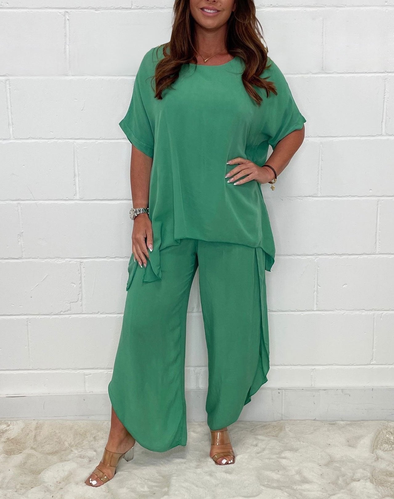 Floaty 2 Piece Sleeved Trouser Set(Buy two and get free shipping)