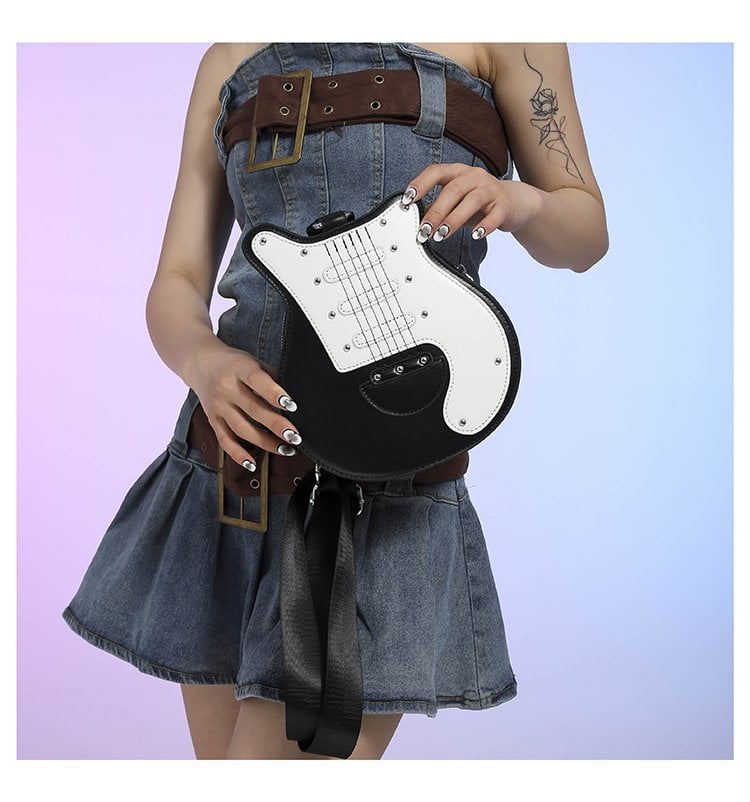 Y2k Style Vintage Guitar Shaped Bag For Girls