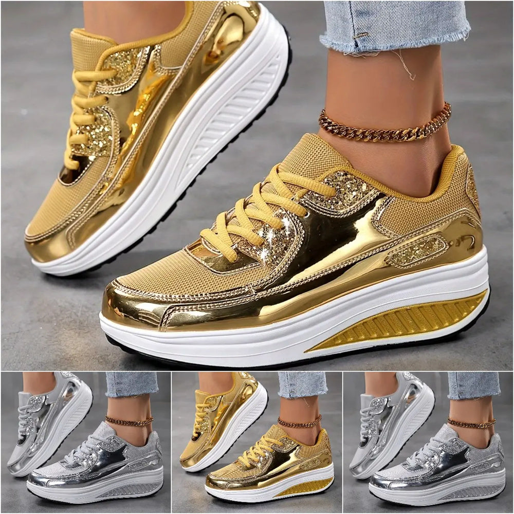 Women’s Trendy Casual Sparkling Style Platform Sneakers