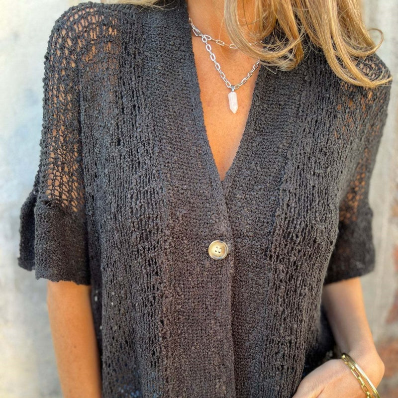 Knitted Hollow Cardigan